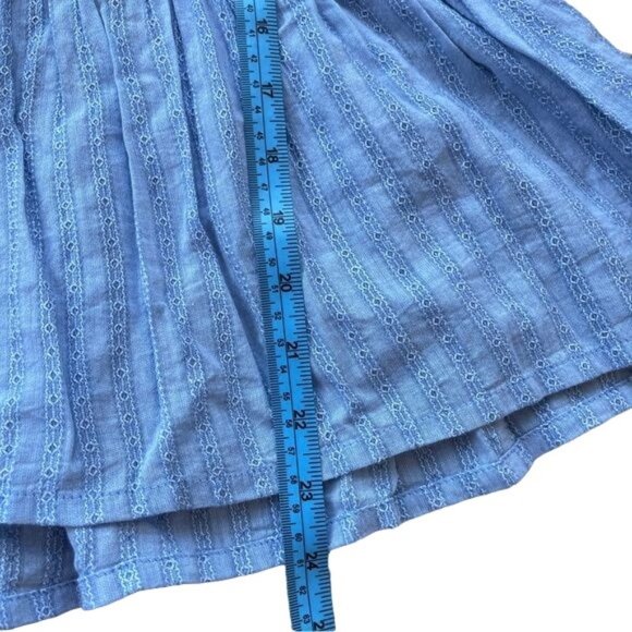 Caslon Top Sleeveless Blue Cotton Cross Stitch Keyhole Peep Holes Size XS Petite - Picture 3 of 9